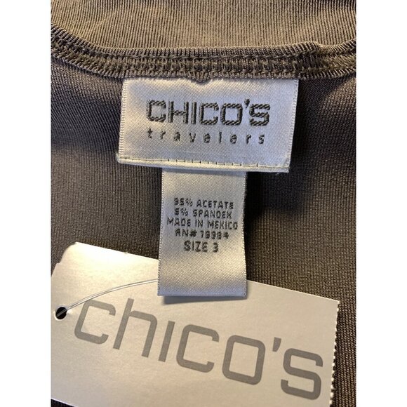 Chicos Travelers Tank Top Size 3 XL Extra Large Gray Blouse Stretch Women New - Picture 7 of 8